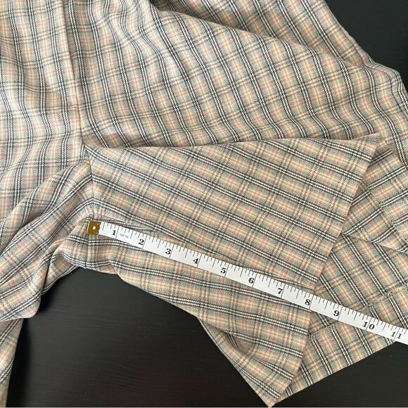 Vtg David Smith Womens Walking Shorts Size 10 Beige Plaid High Waist Made In USA - Picture 12 of 13